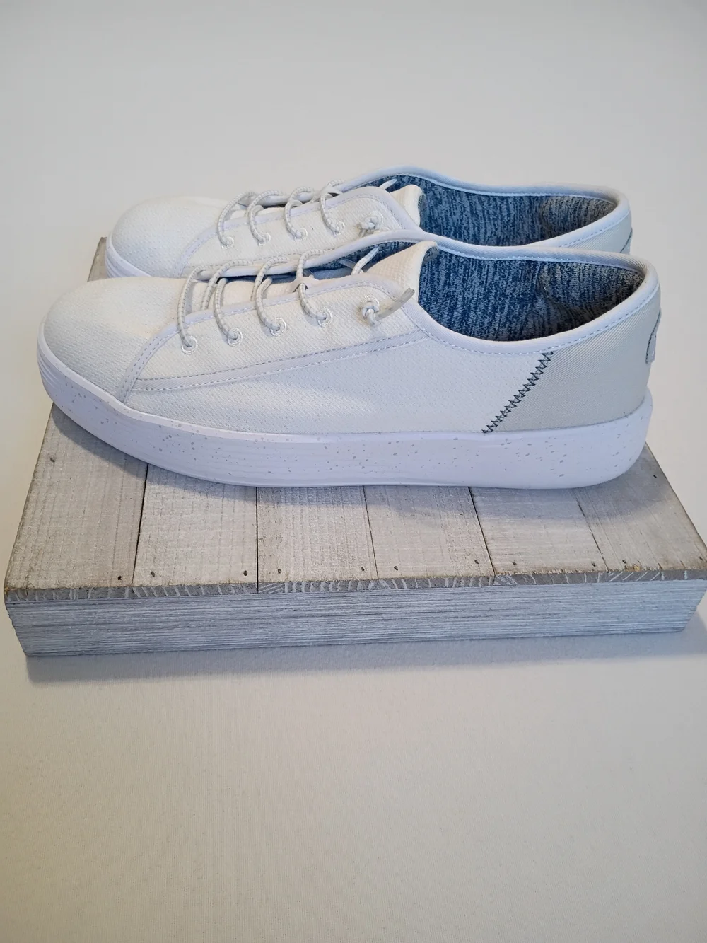 Hey Dude Cody White Slip On Canvas Minimalist Casual Sneakers - Men's Size 10